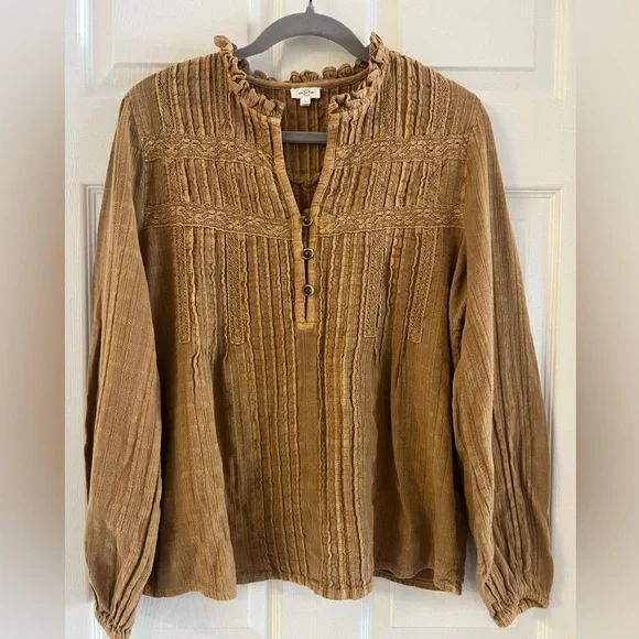 Anthropologie
Eze Sur Mer ochre long balloon sleeve peasant top. Size XS. EUC - Picture 1 of 7